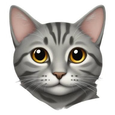 gray tabby cat cozy on bed sticker