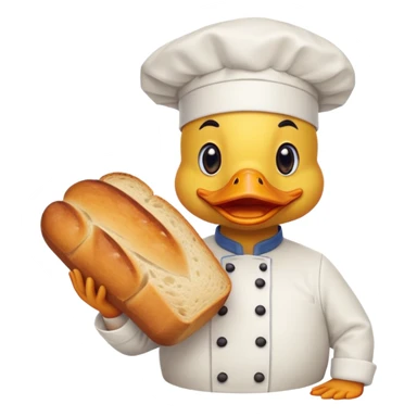 duck serving a loaf of gluten bread sticker