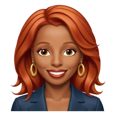 Mary J Blige with long red hair sticker