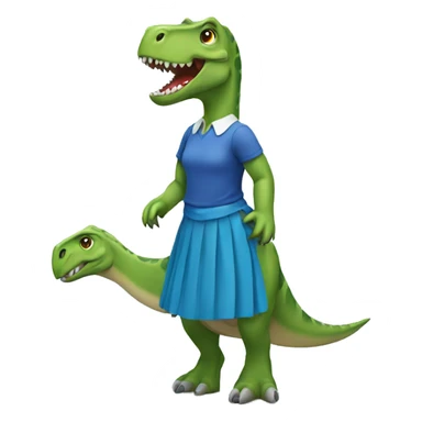 Dinosaur with blue skirt sticker