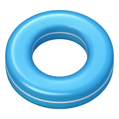 blue ringed-shaped candy with oval inside sticker