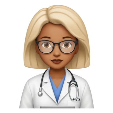 back woman doctor with glasses sticker