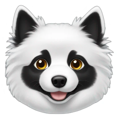 Black Little White spitz head sticker