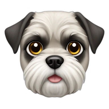 pug x schnauzer with white furr sticker