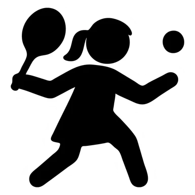 white young girl playing tennis sticker