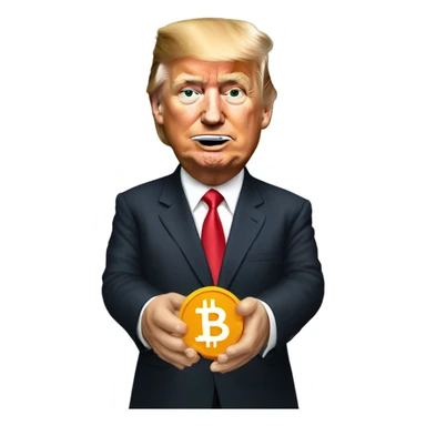 Donald trump holding bitcoin sticker