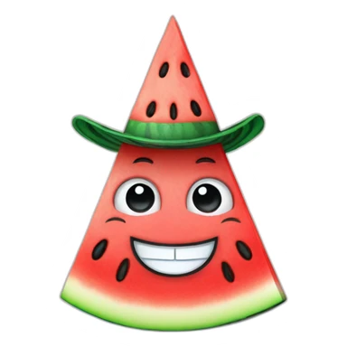 Happy Watermelon slice wearing a top hat sticker