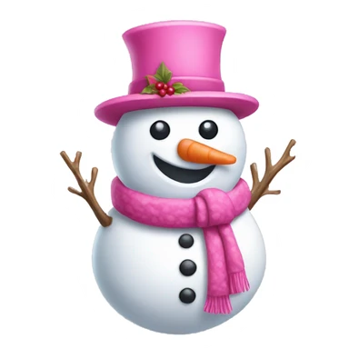 Pink snowman sticker