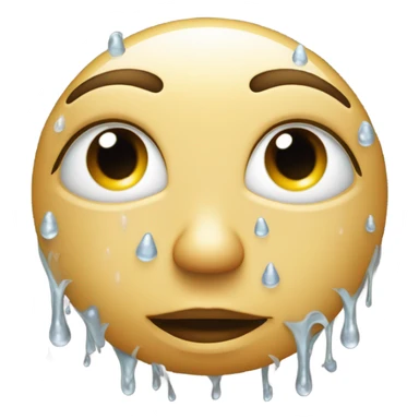 Face covered in liquid sticker