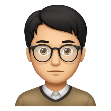 Black haired male with eyeglasses sticker