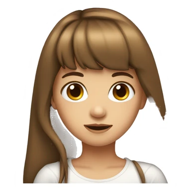 Girl with long brown hair- with bangs- with gauges  sticker