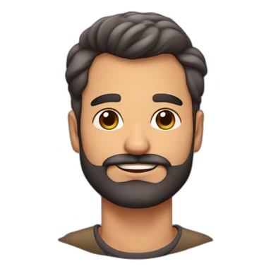 hombre de 40 años con barba negra corta ojos de corazon de enamorado sticker