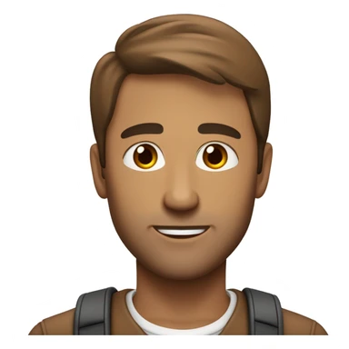 mach mir einen mann 24 jahre alt, mit braunen augen und braunen haaren und er hat einen mittelscheitel seine hautfarbe ist leicht braun sticker