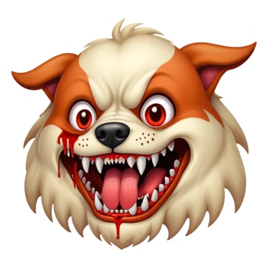 monster dog with open head  sticker