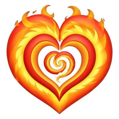 heart spiral and fire sticker