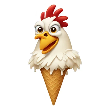 Chicken eating ice cream sticker