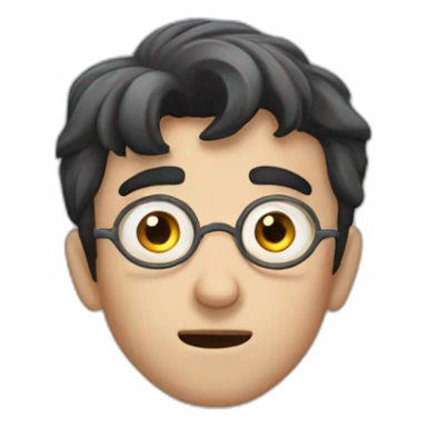 harry potter thinking with hands on chin and open eyes sticker