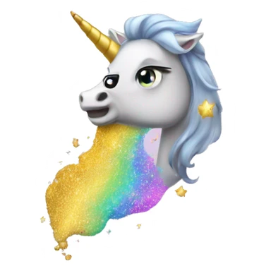 Licorne fart glitters sticker