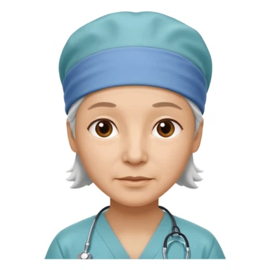 not smiling doctor with scrub cap older sticker