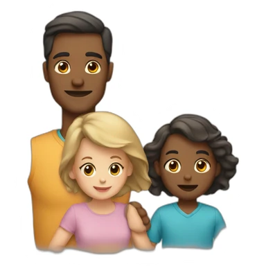 A man, a woman and 2 babies sticker