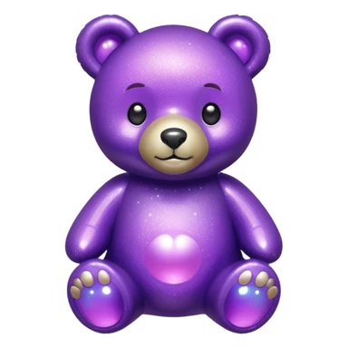 glitter purple ursinho sticker