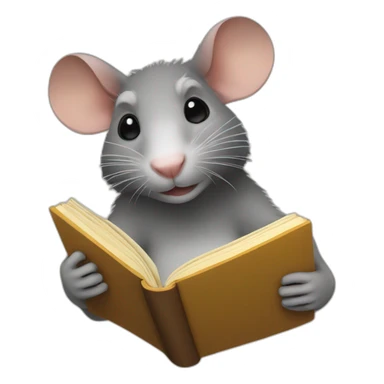 a rat holding a book sticker
