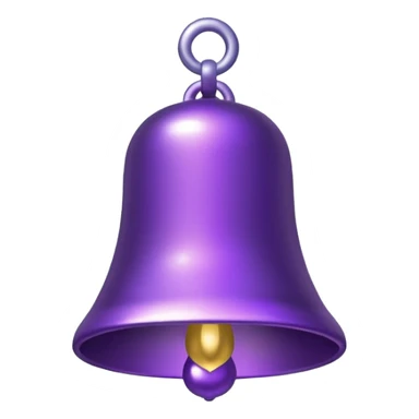 glitter purple bell sticker