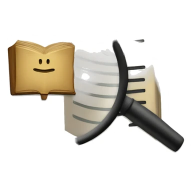 a book and a magnifying glass sticker