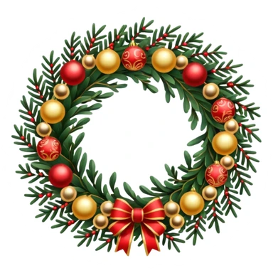 New Year's wreath sticker