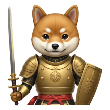 dog japan ancient samurai with small knife sticker