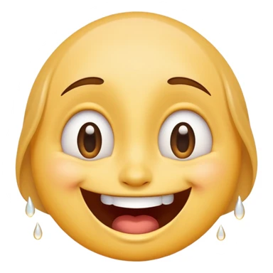 Emoji, laughing face with tears of joy, wide smile, big eyes sticker