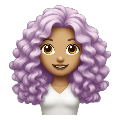 Pompon girl with long and wavy hair sticker