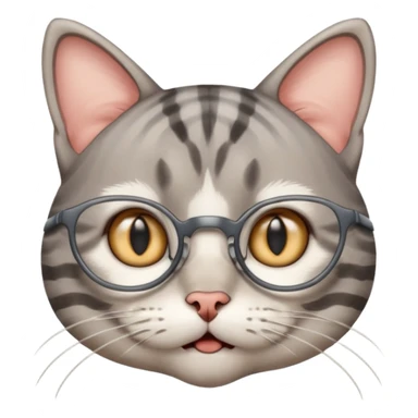generate a nerdy, confused cat who is also in a state of panic sticker