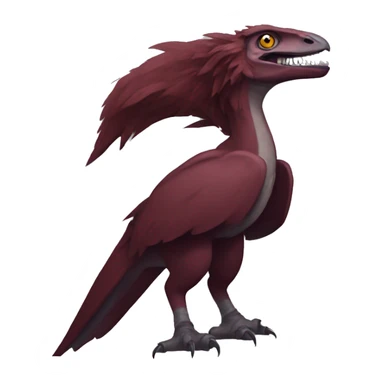 Cool edgy Maroon raptor with darker mane sticker