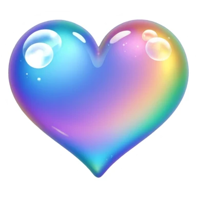 trail of bubbles no faces in heart  sticker