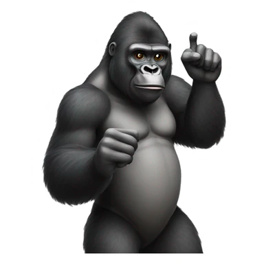 Gorilla with hi sign in hand sticker