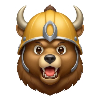 Bear wearing horned helmet growling sticker