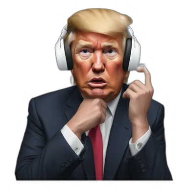 Hyper-realistic painting donald trump losing airpod sticker