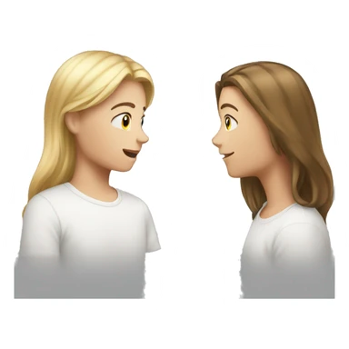 White teen girl talking with white teen boy sticker
