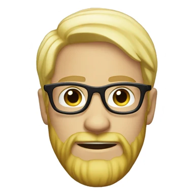 Bleach Blonde man with beard and glasses sticker