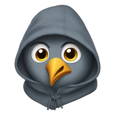 Bird wearing a hoodie sticker