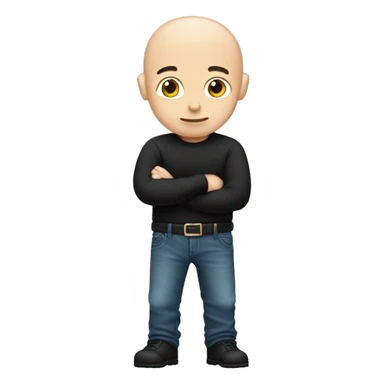 Really Shy Small bald men with black shirt and jeans  sticker
