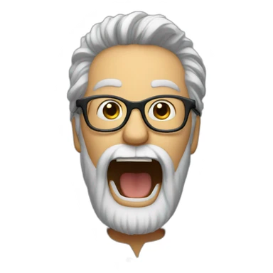 shouting bearded man with glasses sticker