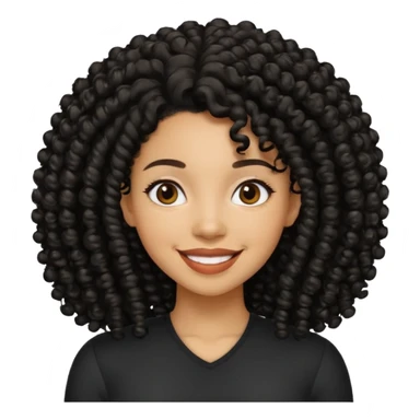 Uma mulher negra da pele clara com cabelo enrolado grande preto  sticker