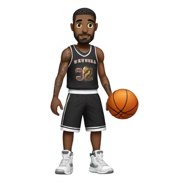 basketball player with chains on his legs and tattoos sticker