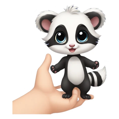 Cute baby skunk-panda-raccoon-ferret-hybrid full body sticker