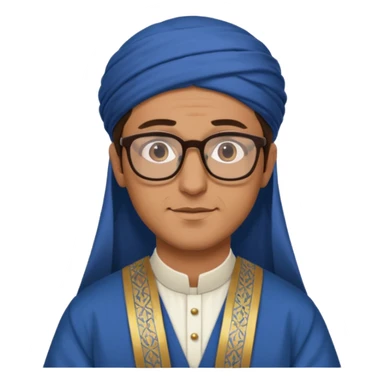 generate me a brunette man with glasses wearing clothes like an ayatollah sticker