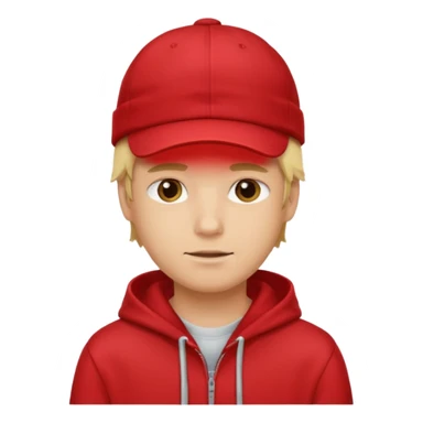 blonde guy with cap and red hoodie sticker