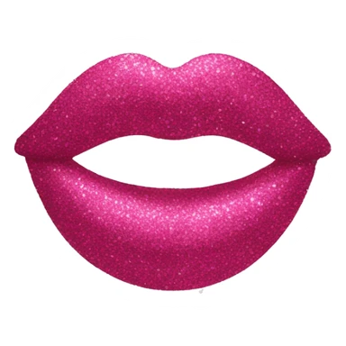 Glittery pink kiss print sticker