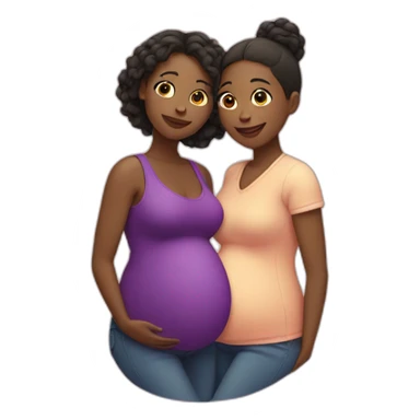 Pregnant lesbian couple sticker